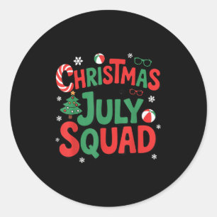 Summer Xmas Christmas In July Squad Funny Aloha To Classic Round Sticker