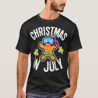 Summer Xmas Gingerbread Man Snorkel for Christmas T-Shirt