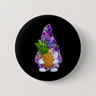 Summer Xmas Hawaiian Pineapple Gnome Christmas In Button