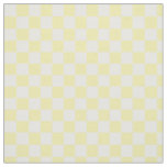 Summer Yellow and White Checkerboard Pattern Fabric