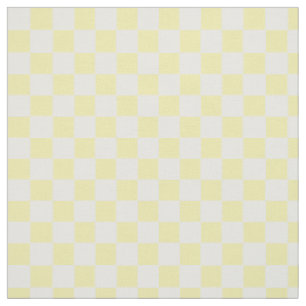 Summer Yellow and White Checkerboard Pattern Fabric