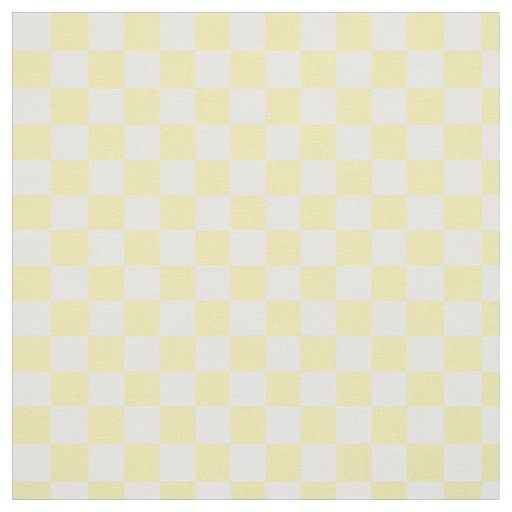 Summer Yellow and White Checkerboard Pattern Fabric