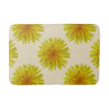 Summer Yellow Dandelion Flower On Any Color Bathroom Mat by KreaturFlora at Zazzle