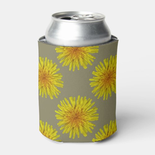 Summer Yellow Dandelion Flower on any Color Can Cooler