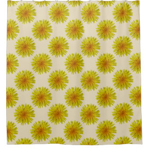 Summer Yellow Dandelion Flower on any Color Shower Curtain