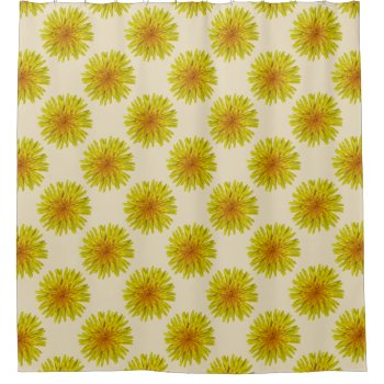 Summer Yellow Dandelion Flower On Any Color Shower Curtain by KreaturFlora at Zazzle