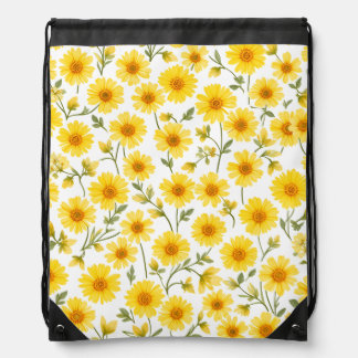 summer yellow flowers drawstring backpack
