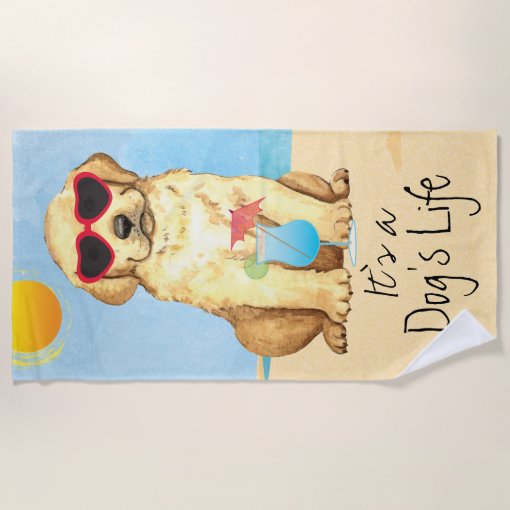 Summer Yellow Lab Beach Towel Zazzle