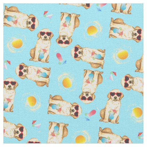 Summer Yellow Lab Fabric