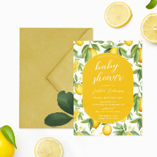 Summer Yellow Lemon Baby Shower Invitation
