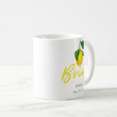 Summer Yellow Lemon Monogrammed Bride | Coffee Mug (Front Right)