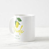 Summer Yellow Lemon Monogrammed Bride | Coffee Mug (Front Left)