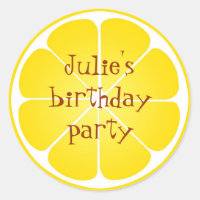 Summer yellow lemon party favor seal stickers