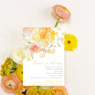 Summer Yellow Love in Bloom Floral Bridal Shower Invitation
