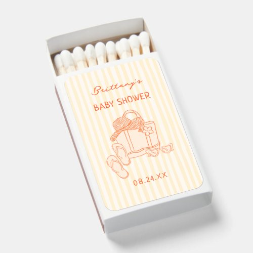 Summer Yellow Pregnant and Poolside Baby Shower Matchboxes