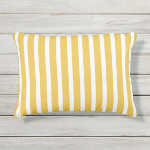 Summer Yellow Stripes Modern Outdoor Pillow