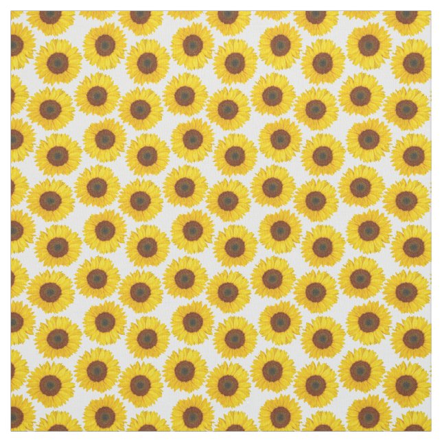 Summer Yellow Sunflower Pattern Fabric (Swatch)