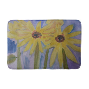 Summer Yellow Sunflowers Bath Mat