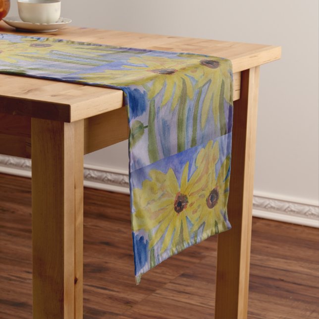 Summer Yellow Sunflowers Medium Table Runner (In Situ)