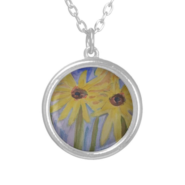 Summer Yellow Sunflowers Necklace (Front)