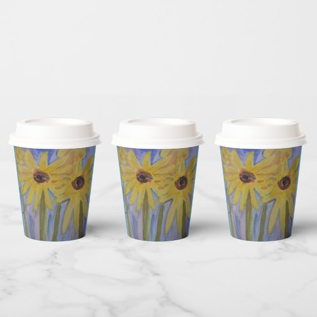 Summer Yellow Sunflowers Paper Cup (Multi)