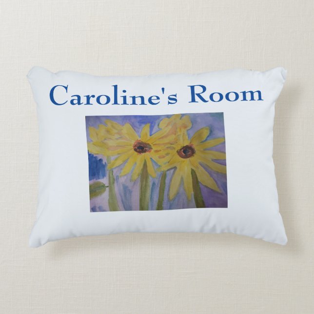Summer Yellow Sunflowers Personalized  Accent Pillow