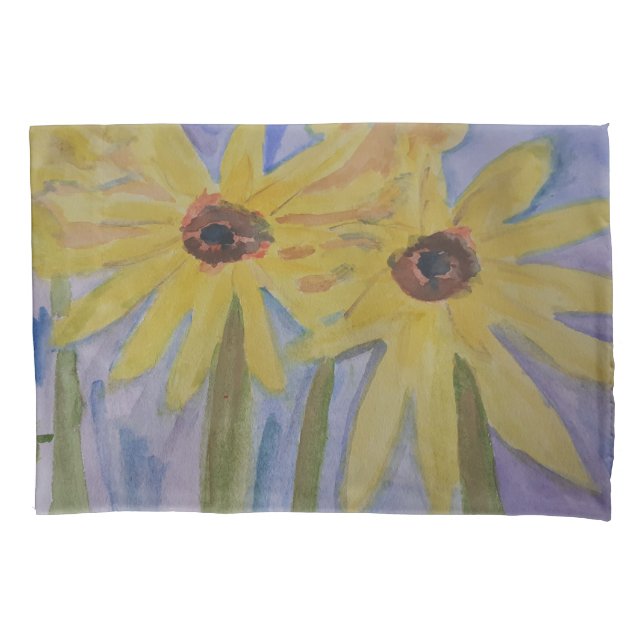 Summer Yellow Sunflowers Pillow Case (Front)