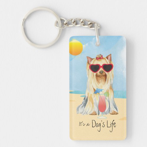 Summer Yorkie Keychain