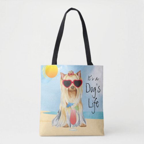 Summer Yorkie Tote Bag