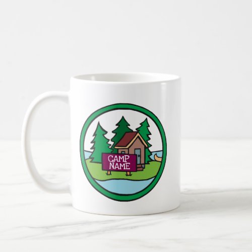 Summer youth camp cabin island wcustom sign coffee mug