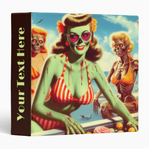 Summer Zombie Pin-up 3 Ring Binder