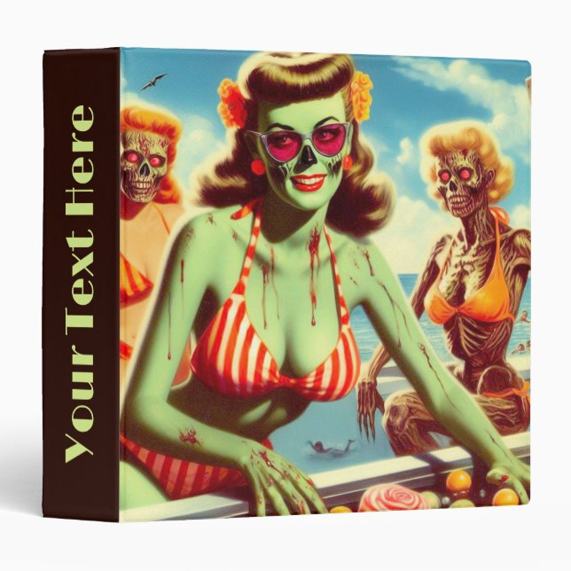 Summer Zombie Pin-up 3 Ring Binder (Front/Spine)