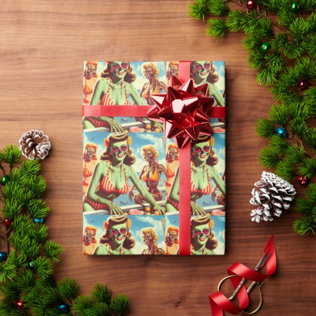 Summer Zombie Pin-up Wrapping Paper (Holiday Gift)