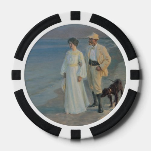 Summeraften ved Skagens Walking on Beach Poker Chips