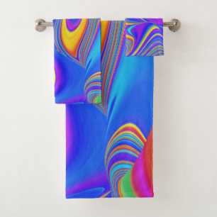 Summerfeeling , Abstract 3D Rainbowart Bath Towel Set