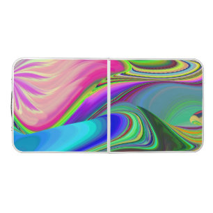Summerfeeling , Abstract 3D Rainbowart Beer Pong Table