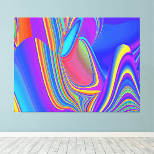 Summerfeeling , Abstract 3D Rainbowart Canvas Print