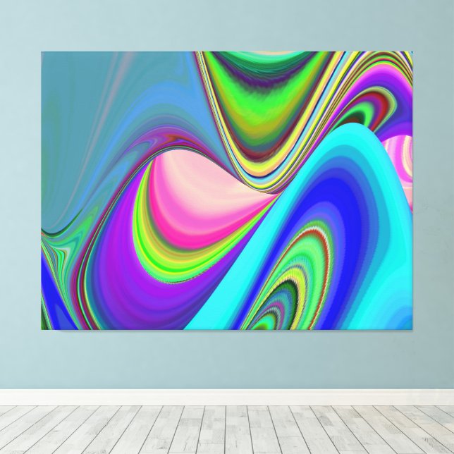 Summerfeeling , Abstract 3D Rainbowart Canvas Print (Insitu(Wood Floor))