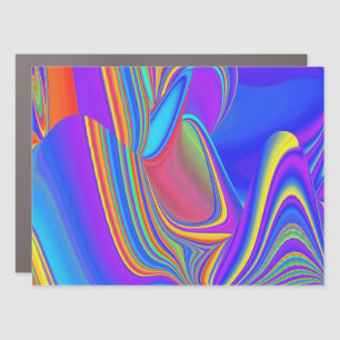 Summerfeeling , Abstract 3D Rainbowart Car Magnet