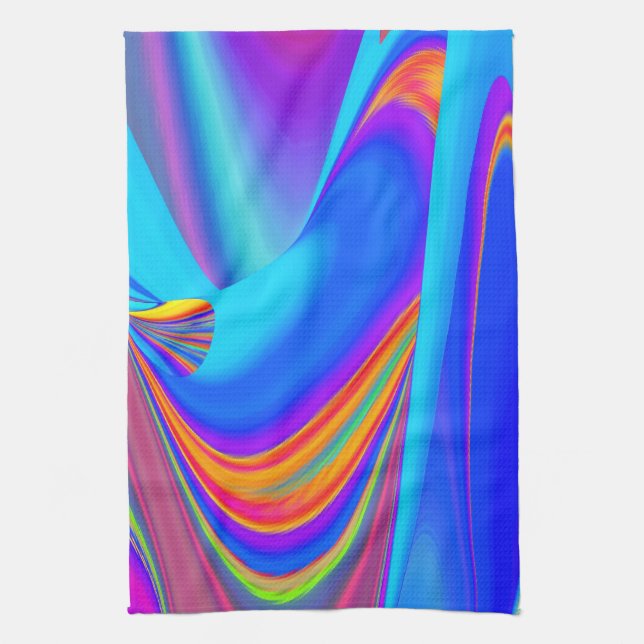 Summerfeeling , Abstract 3D Rainbowart Kitchen Towel (Vertical)