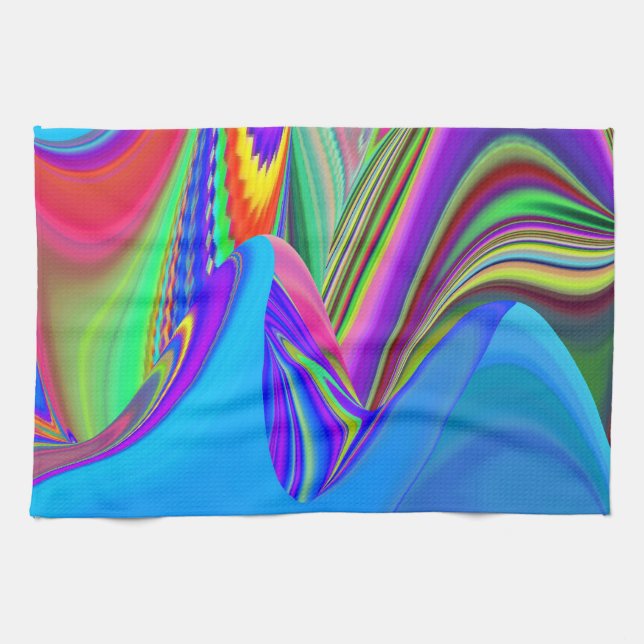 Summerfeeling , Abstract 3D Rainbowart Kitchen Towel (Horizontal)