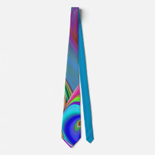 Summerfeeling , Abstract 3D Rainbowart Neck Tie