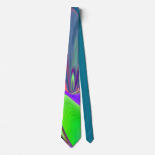 Summerfeeling , Abstract 3D Rainbowart Neck Tie