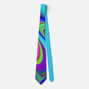 Summerfeeling , Abstract 3D Rainbowart Neck Tie