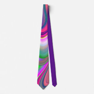 Summerfeeling , Abstract 3D Rainbowart Neck Tie