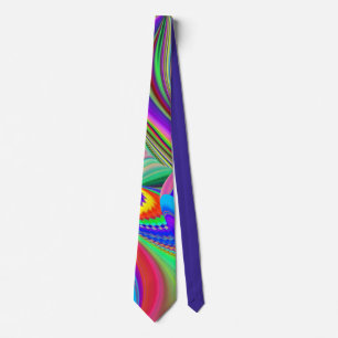 Summerfeeling , Abstract 3D Rainbowart Neck Tie