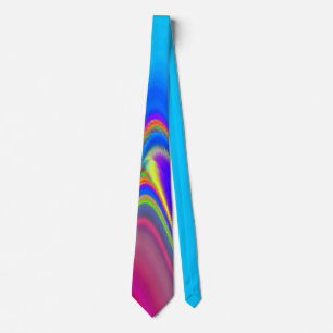 Summerfeeling , Abstract 3D Rainbowart Neck Tie