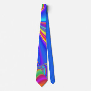 Summerfeeling , Abstract 3D Rainbowart Neck Tie