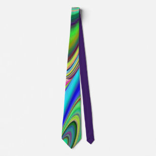 Summerfeeling , Abstract 3D Rainbowart Neck Tie