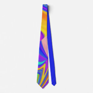 Summerfeeling , Abstract 3D Rainbowart Neck Tie